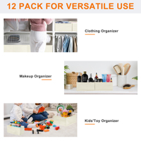 Ensemble de boîtes de rangement fonctionnelles en tissu non tissé en six pièces Boîtes de tri pliables carrées pour articles divers et vêtements jouets pour usage domestique