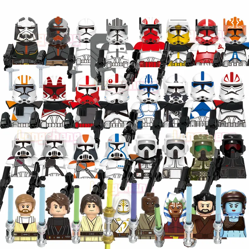 5000 + Popular SW Espaço Estrela Obi-Wan Ahsoka Wrecker Comandante 212th Arc Trooper Kix Capitão Fordo Guerras Building Block Figura Brinquedos