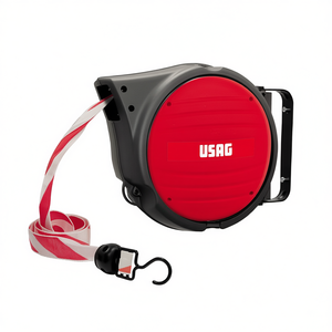 Cinta métrica retráctil Usag de 10 m, roja, con gancho para medir - Product Image 2