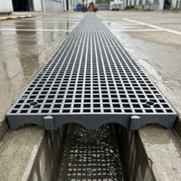 Grille de drainage industrielle antidérapante en PP robuste, à emboîtement, installation facile par clic pour station de lavage automobile