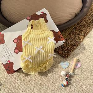 Summer thin and breathable striped vest for pet dogs, <b>cat</b>-themed two-legged suspenders, cute Teddy dog <b>clothes</b> - Product Image 2