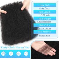 Cheveux humains en vrac Afro Kinky pour tresses torsadées, extensions de micro-locks bouclées 4C, cheveux doux pour tresses torsadées cubaines
