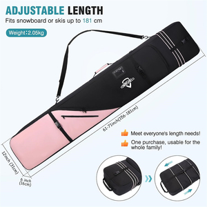 Longueur réglable 157-181 cm Sac de <span class=keywords><strong>ski</strong></span> de snowboard entièrement rembourré étanche pour planche d'aviation, bottes, vêtements, <span class=keywords><strong>casque</strong></span> et équipement - Product Image 3