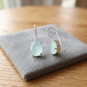 Pendientes de Plata de Ley 925 con Amazonita Verde de Diseño 2026, Joyería para Mujeres y Niñas - Product Image 1