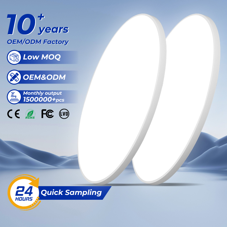 High Brightness Corridor Stairs Garage Plastic Round Panel Light Surface Mounted Ceiling LED Tri-proof Light