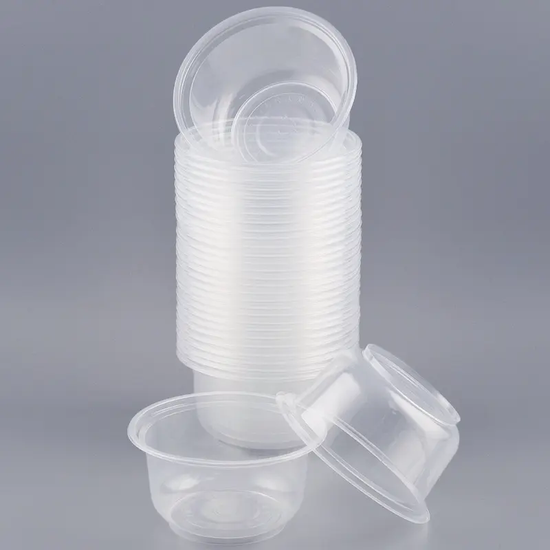 Mangkuk Sup Plastik Transparan Sekali Pakai Mangkuk Bulat Penggunaan Katering