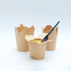 B2B Chinese Hot Food Instant Takeout Packaging Design Round Bottom Cup 24oz Ounce 32oz Paper Noodles Box Supplier