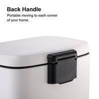 Poubelle à pédale rectangulaire de grande capacité de 13 gallons en acier inoxydable avec couvercle pour le rangement de la cuisine