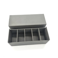 Boîte cadeau de luxe grise avec logo personnalisé, 5 compartiments, boîte en papier rigide pour l'emballage d'huiles essentielles et de cosmétiques