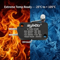 Micro-interrupteurs à fin de course 3 broches SPDT à action rapide NO/NC 20A 125/250VAC IP40 pour porte de four à micro-ondes