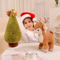 Jouets en peluche rennes de Noël en stock, vente en gros, animaux en peluche doux, cadeau de vacances pour la vente au détail