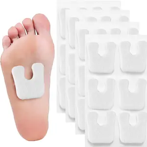 24 Pieces Ball of Foot Cushion Felt Metatarsal Pads U Shaped Corn Cushions Pedicure Callus Pads for Bottom Side of Foot and Heel
