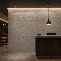 Nouveau Panneau Mural Décalé à Quatre Niveaux en Pierre Artificielle Effet Superposé 30mm PU Faux Roche 1200x600mm 2027