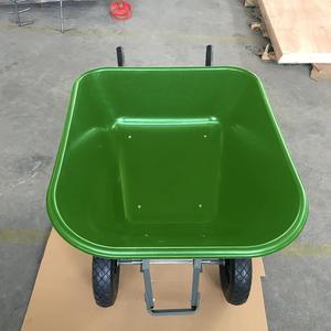 9600 औद्योगिक परिवहन डबल पहिया व्हीलबारो 200 cbf क्षमता बड़े प्लास्टिक ट्रे व्हीलबारो स्टील हैंडल हाथ ट्रॉली - Product Image 5