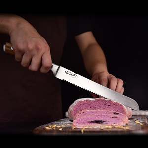 Knight <span class=keywords><strong>serie</strong></span> 8 pollici coltello da pane lame tedesco 1.4116 in acciaio inox coltello da cucina con manico in legno Zebra <span class=keywords><strong>coltelli</strong></span> seghettati - Product Image 4