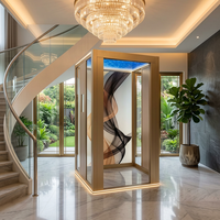 Ascenseur mural en métal brossé sur mesure, cabine d'ascenseur de luxe pour villa, ascenseur domestique, design personnalisé, OEM disponible, décoration