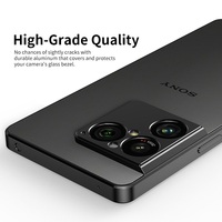 Pour Sony Xperia 1 VIII : Protection d'objectif creuse colorée pour l'encadrement de l'appareil photo, film métallique noir anti-rayures, autocollant super fin pour capuchon d'objectif