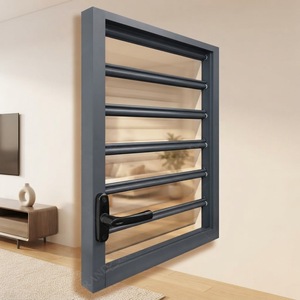 Fenêtre à persiennes en verre avec cadre en aluminium moderne, ventilation réglable, pour appartement et hôtel - Product Image 6