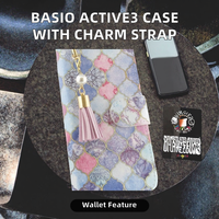BASIO Active3 weview Étui portefeuille pour téléphone en TPU avec motif floral animal, fonction support et fonction portefeuille, couleur Blue Bird