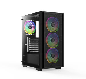 <span class=keywords><strong>Caja</strong></span> de PC Gamer ATX de Torre Media con Panel Lateral de Vidrio Templado Hecho a Mano, RGB, con Fuente de Alimentación y USB 3.0 - Product Image 2