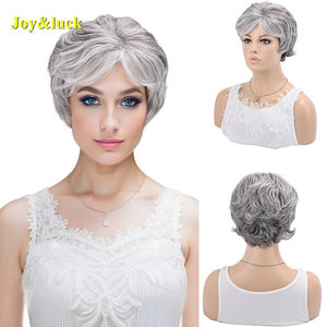 Fabricant vente en gros de <span class=keywords><strong>cheveux</strong></span> courts pour femmes <span class=keywords><strong>simulation</strong></span> de fibres synthétiques perruque complète <span class=keywords><strong>cheveux</strong></span> courts pour femmes gris argenté <span class=keywords><strong>cheveux</strong></span> courts - Product Image 2