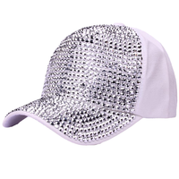 Casquette de baseball ajustable 3D unisexe en coton 100% à 6 panneaux, style hip-hop, avec maille respirante, paillettes, strass et cristaux, idéale pour l'été
