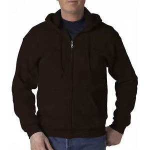 Sudadera con capucha de lana Vintage personalizable de Color sólido, chaqueta con cremallera para hombre, jersey de gran tamaño, 300 gramos, 100% algodón, Color único - Product Image 3