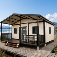 Casa Contenedor Modular de Lujo de Alta Calidad, Expandible de 10 pies, 20 pies, 30 pies, con Doble Ala, Cocina y Dormitorio, para Estadías Vacacionales