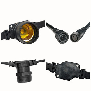 <b>Led</b> <b>Light</b> Strings E27 Socket Flat Cable Waterproof Outdoor Lamp Holder With Plug Connector Set - Product Image 1