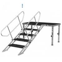 Escalier de scène en aluminium réglable en hauteur (0,6-1 m), 4 marches, pliable et portable, prix usine