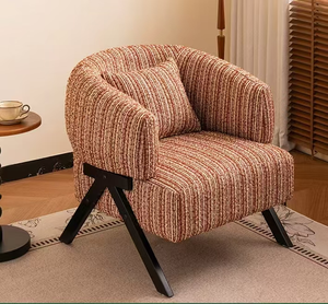 Sillón Moderno de Terciopelo con Patas de Metal y Cojín Relleno de Plumón para Dormitorio, Apartamento, Comedor, Sala de Estar, Muebles para el Hogar - Product Image 1