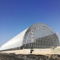 Structure de charpente spatiale en acier préfabriquée à grande portée pour hangar à charbon arqué