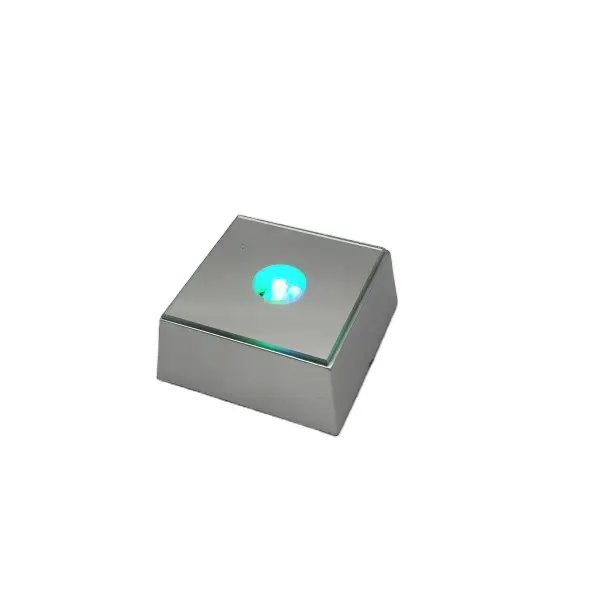 LED Light Base untuk Kristal 3D Kaca Seni Warna-warni Menyala Persegi Berdiri Display Piring Datar