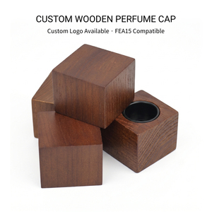 Tapa de perfume de madera WeWood de Vietnam, logotipo personalizado disponible, compatible con FEA15, tapa de botella de madera, forma de cubo, cierre para colonia, tapa para perfume - Product Image 1