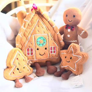 Série de Noël mignon petit oreiller de <span class=keywords><strong>maison</strong></span> de pain d'épice ornements d'ours en peluche Super doux décorations ou cadeaux de vacances - Product Image 2