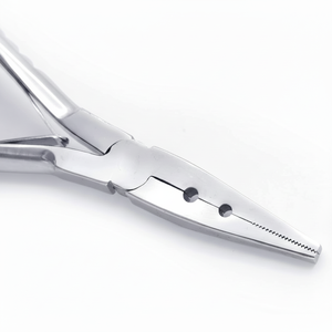 Pince d'extension de cheveux à deux trous en acier inoxydable argenté de haute qualité avec logo personnalisé prix de gros outils d'extension de cheveux - Product Image 1