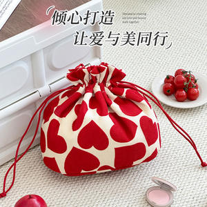 Sac de maquillage à cordon Beilian, grande capacité, pliable, pour le rangement des cosmétiques, sac de toilette portable pour les voyages, sac porte-bonheur du Nouvel An chinois - Product Image 1