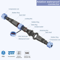 Connecteurs d'aviation étanches en plastique IP68 à 3 broches mâle-femelle, connecteur industriel circulaire SP17 pour dispositif médical