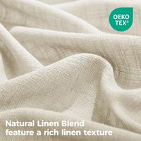 Voilages semi-transparents prêts à poser en tissu plissé effet lin, filtrant la lumière, pour la maison et les pièces.