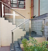 Rampe d'escalier en verre LED 8-12 mm, acier inoxydable, DIY, moderne, pour extérieur et intérieur, balustrade pour maison, hôtel, villa
