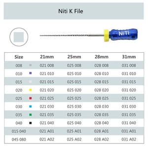 Limas endodónticas de acero NiTi tipo K, instrumentos endodónticos básicos para conductos radiculares - Product Image 3