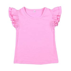 Haute qualité été multicolore coton bébé filles <span class=keywords><strong>enfant</strong></span> en bas âge enfants enfants hauts t blanc flutter <span class=keywords><strong>fille</strong></span> chemises - Product Image 2