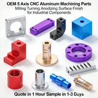 Pièces usinées CNC 5 axes en aluminium OEM, fraisage, tournage, finition de surface par anodisation pour composants industriels