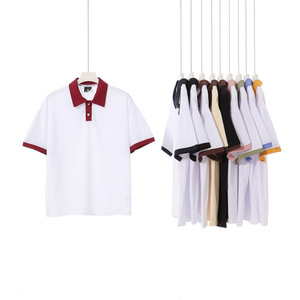 Polo de algodón puro fino de verano de 190g, Camiseta corta informal de estilo japonés a la moda para hombre, camiseta versátil para <span class=keywords><strong>mujer</strong></span> - Product Image 3