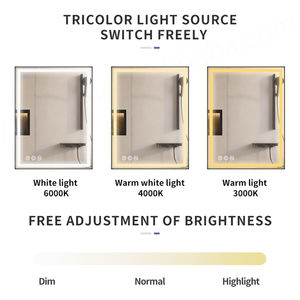 Miroir de lumière LED rectangle illuminé rétro-éclairé à gradation tactile mural Offre Spéciale pour salle de bain - Product Image 4
