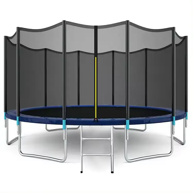 Recreatieve Outdoor Trampoline 14ft Met Ladder Veiligheidsnet En Basketbal Hoepel Fabriek Verkoop Prijs