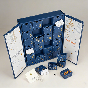 Calendario <span class=keywords><strong>de</strong></span> Adviento Navideño Ecológico <span class=keywords><strong>de</strong></span> Lujo Personalizado, Juego <span class=keywords><strong>de</strong></span> Regalo con Cierre Magnético y Asa, Cajas Rígidas Reutilizables con Acabado Mate - Product Image 4