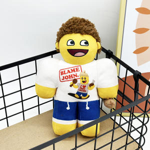 I giocattoli di peluche Shedletsky con logo personalizzato sorridono a bocca aperta le bambole gialle imbottite da uomo hanno perso la tribù periferica regalo per bambola di peluche - Product Image 4