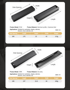 Poignée <span class=keywords><strong>de</strong></span> <span class=keywords><strong>porte</strong></span> dissimulée <span class=keywords><strong>pour</strong></span> armoire <span class=keywords><strong>de</strong></span> cuisine, en alliage <span class=keywords><strong>de</strong></span> zinc, en aluminium, rectangulaire, <span class=keywords><strong>pour</strong></span> meubles, tiroir, affleurant, plat - Product Image 3