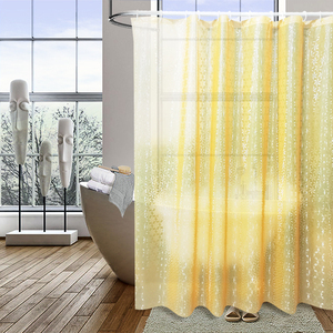 Ensemble <span class=keywords><strong>de</strong></span> rideaux <span class=keywords><strong>de</strong></span> <span class=keywords><strong>douche</strong></span> modernes en EVA/PEVA transparents 3D <span class=keywords><strong>avec</strong></span> <span class=keywords><strong>motif</strong></span> carré pour la maison ou l'hôtel - Product Image 3